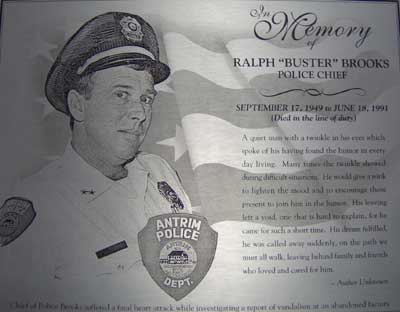 memorial plaque for police officer