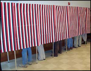 feet under voting booths