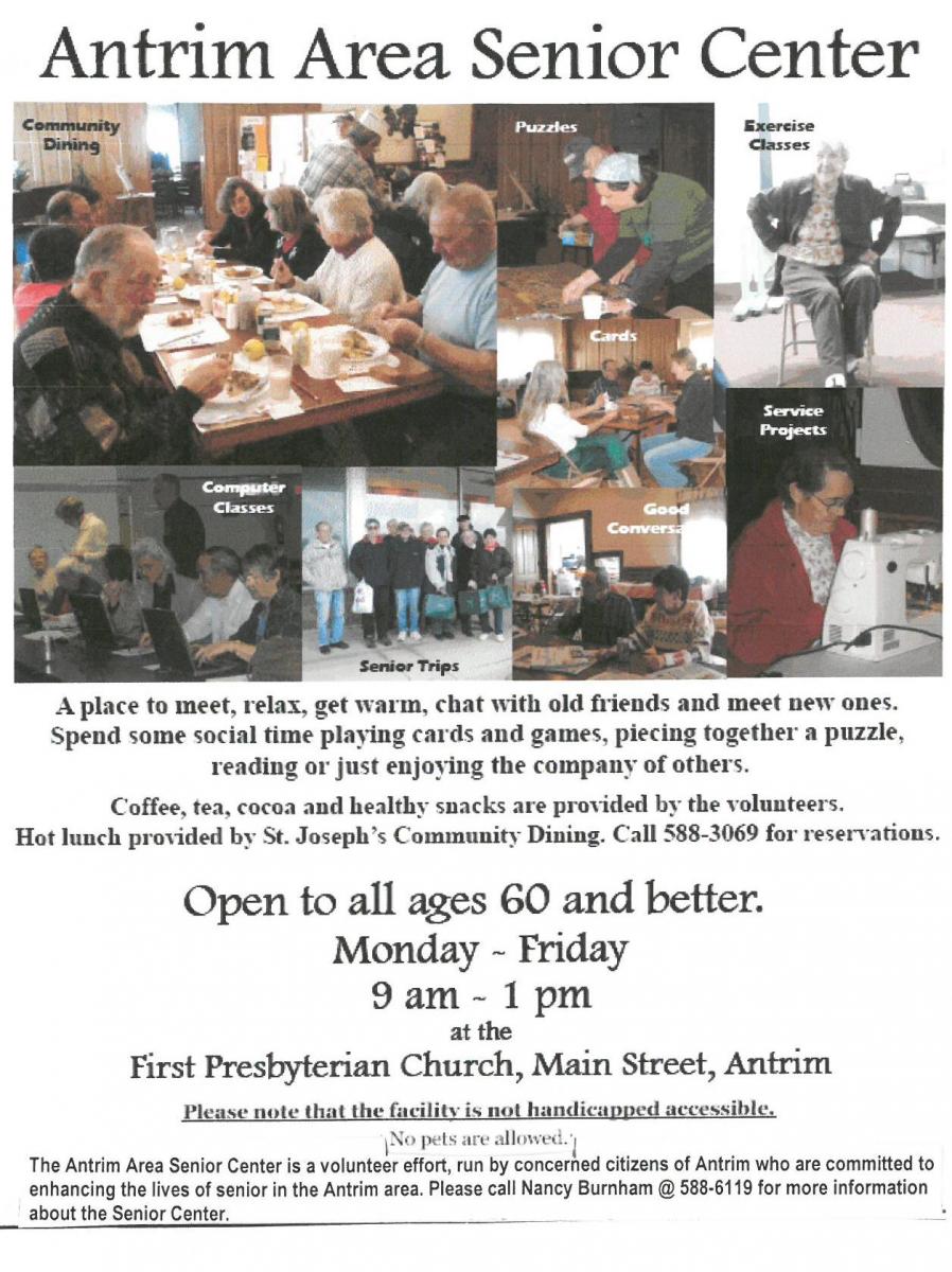 Flyer for Antrim Area Senior Center