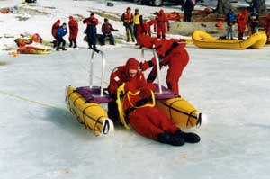 pulling a person out of a frozen lake