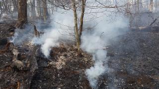 Fire smoldering 