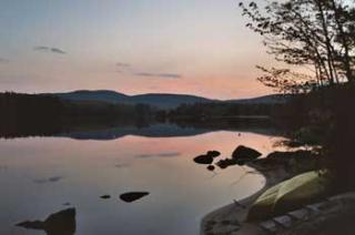 sunset over a lake