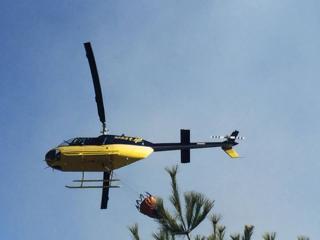 Helicopter water drop for Stoddard wildfire
