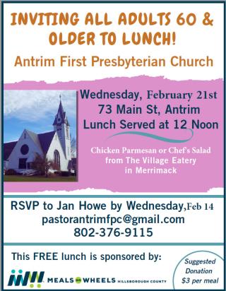 INVITING ALL ADULTS 60 & OLDER TO LUNCH!