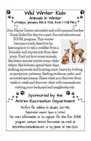 Join Harris Center naturalist Susie Spikol for this zoom program 