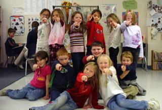 group of children in school