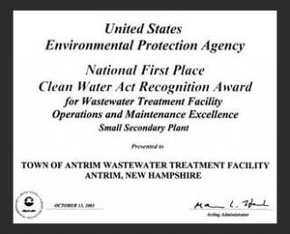 EPA award for antrim new hampshire